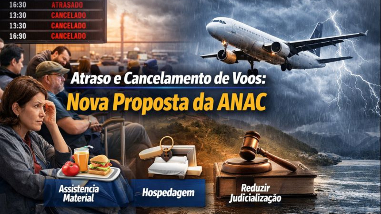 Proposta da Anac redefine direitos do passageiro aéreo em atrasos e cancelamentos por força maior e mantém assistência material obrigatória.