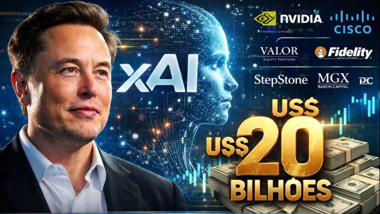 Com Financiamento Série E de US$ 20 bilhões, xAI atrai investidores estratégicos e amplia aposta de Elon Musk em inteligência artificial.