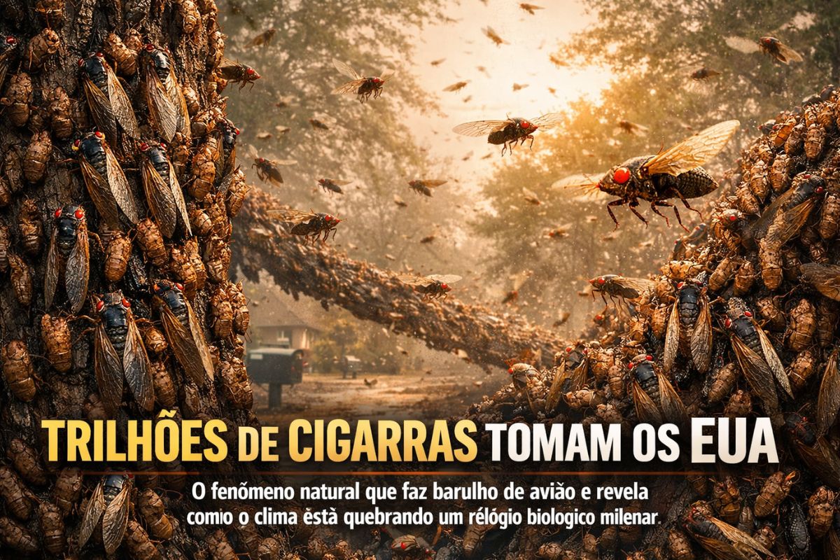 Em 2024, trilhões de cigarras emergem nos EUA, fazem barulho de avião, cobrem cidades, bagunçam o cotidiano e expõem como o aquecimento global está quebrando (1)