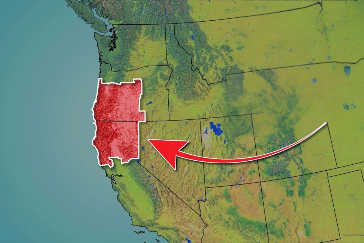 Por que a Costa Oeste dos EUA tem uma faixa vazia entre o norte da Califórnia e o sul do Oregon, o Vale do Willamette e o estado de Jefferson.