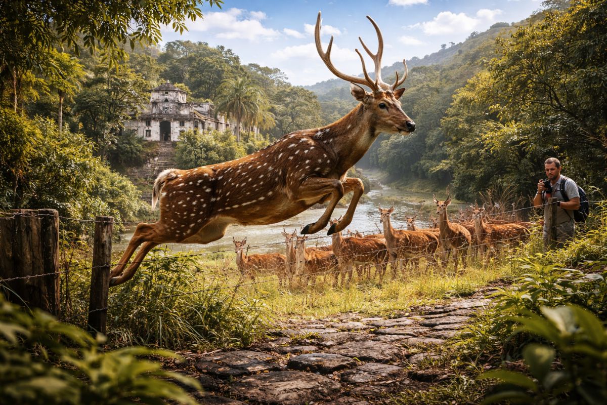 Enquanto todos falam dos hipopótamos de Escobar, outro invasor cresceu em silêncio o cervo chital asiático já forma rebanhos em Doradal, salta 3 metros e preocupa (2)