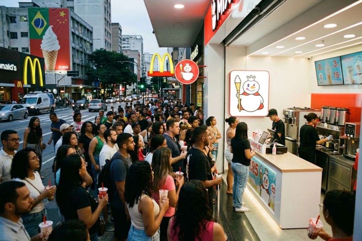 fast-food chinesa Mixue chega ao Shopping Cidade São Paulo com franquias e preços baixos, plano de expansão e meta de empregos até 2030.