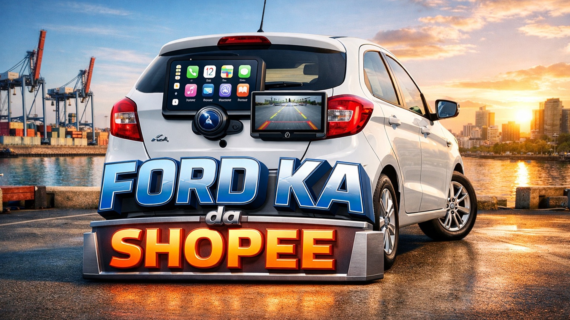 Ford Ka recebe CarPlay, Android Auto, câmera e sensor de ré por menos de R$ 1.000 em projeto de custo-benefício.