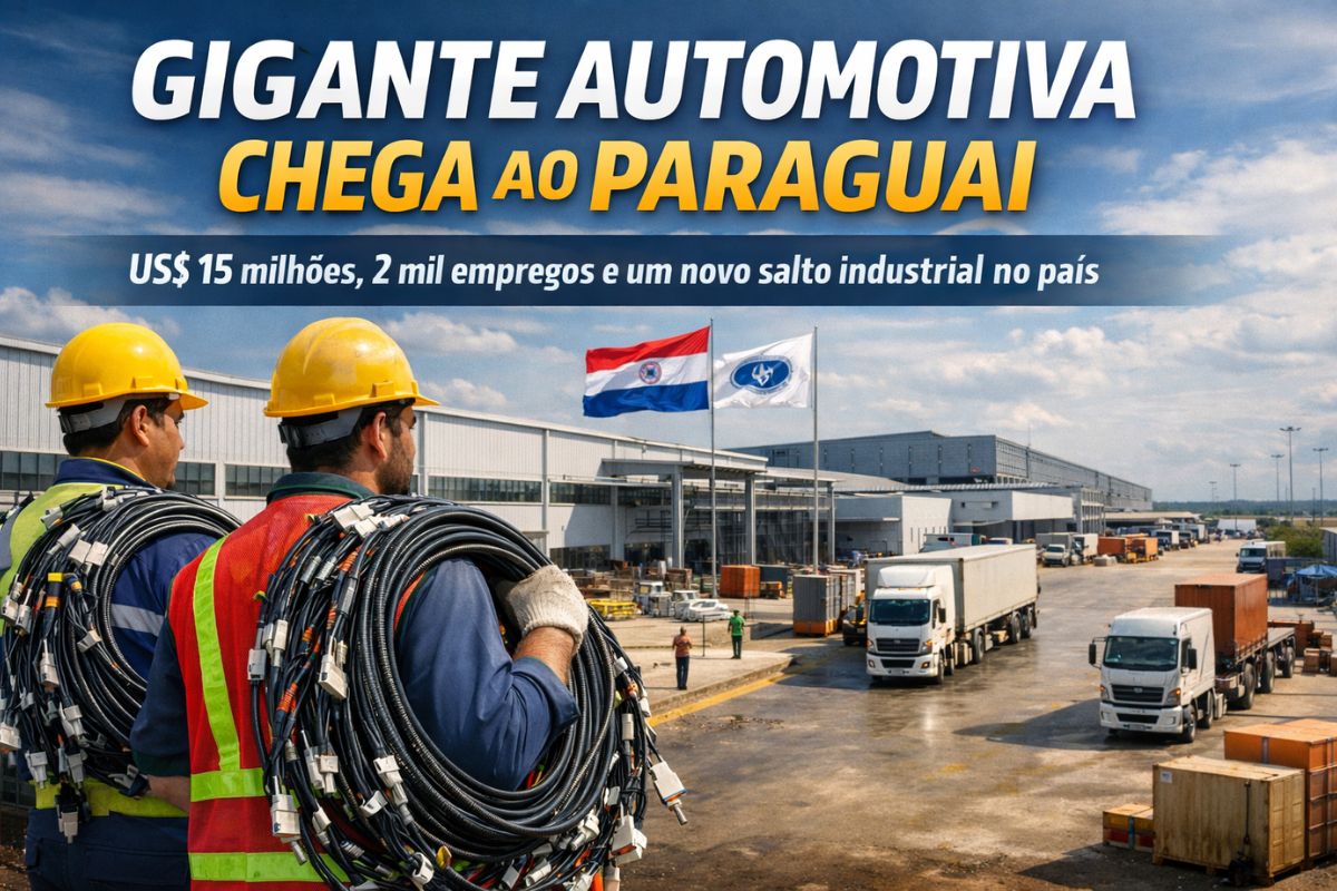 Gigante automotiva global investe US$ 15 milhões no Paraguai, instala fábrica de cabos elétricos, promete 2 mil empregos, usa regime de maquila e coloca o país no radar industrial