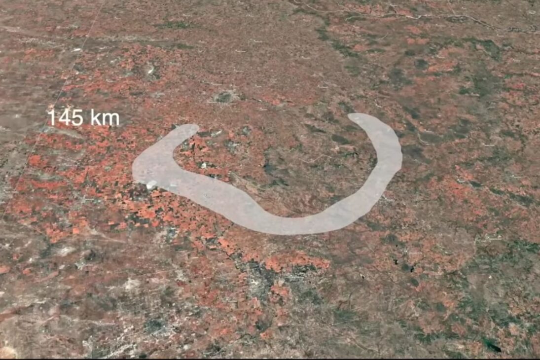 arrecife fosilizado en Texas bajo el lago JB Thomas: las líneas sísmicas explican la herradura que ya ha producido 2,7 mil millones de barriles.