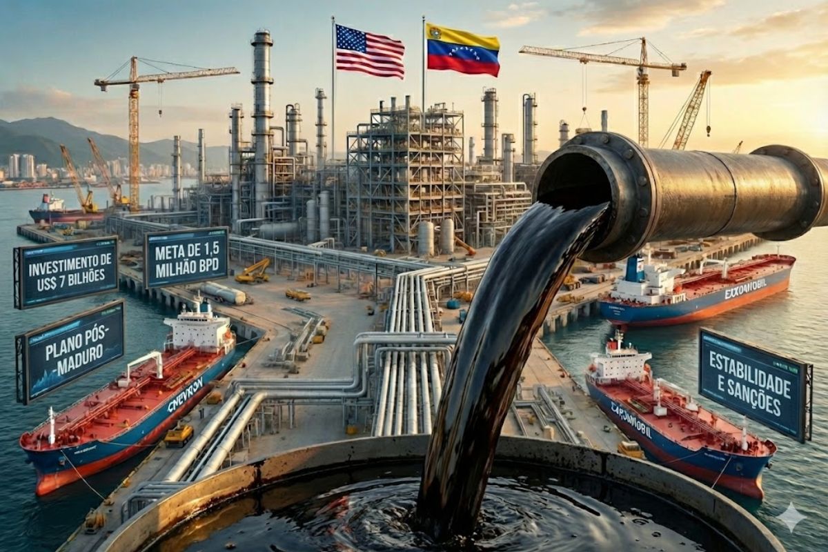 petróleo na Venezuela: sanções dos EUA limitam a aposta; Chevron mira bilhões para elevar a produção de petróleo e recuperar infraestrutura.