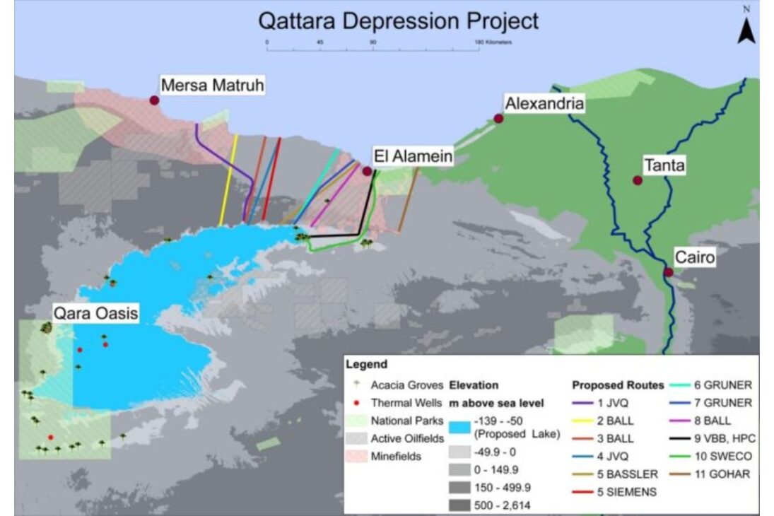 Egipto Evalúa Inundar El Desierto Con Agua Del Mediterráneo En La Depresión De Qatar; La Evaporación Intensa Puede Concentrar Sal, Elevar Costos Y Limitar La Generación Hidroeléctrica, Según El Estudio De Viabilidad De 2023.