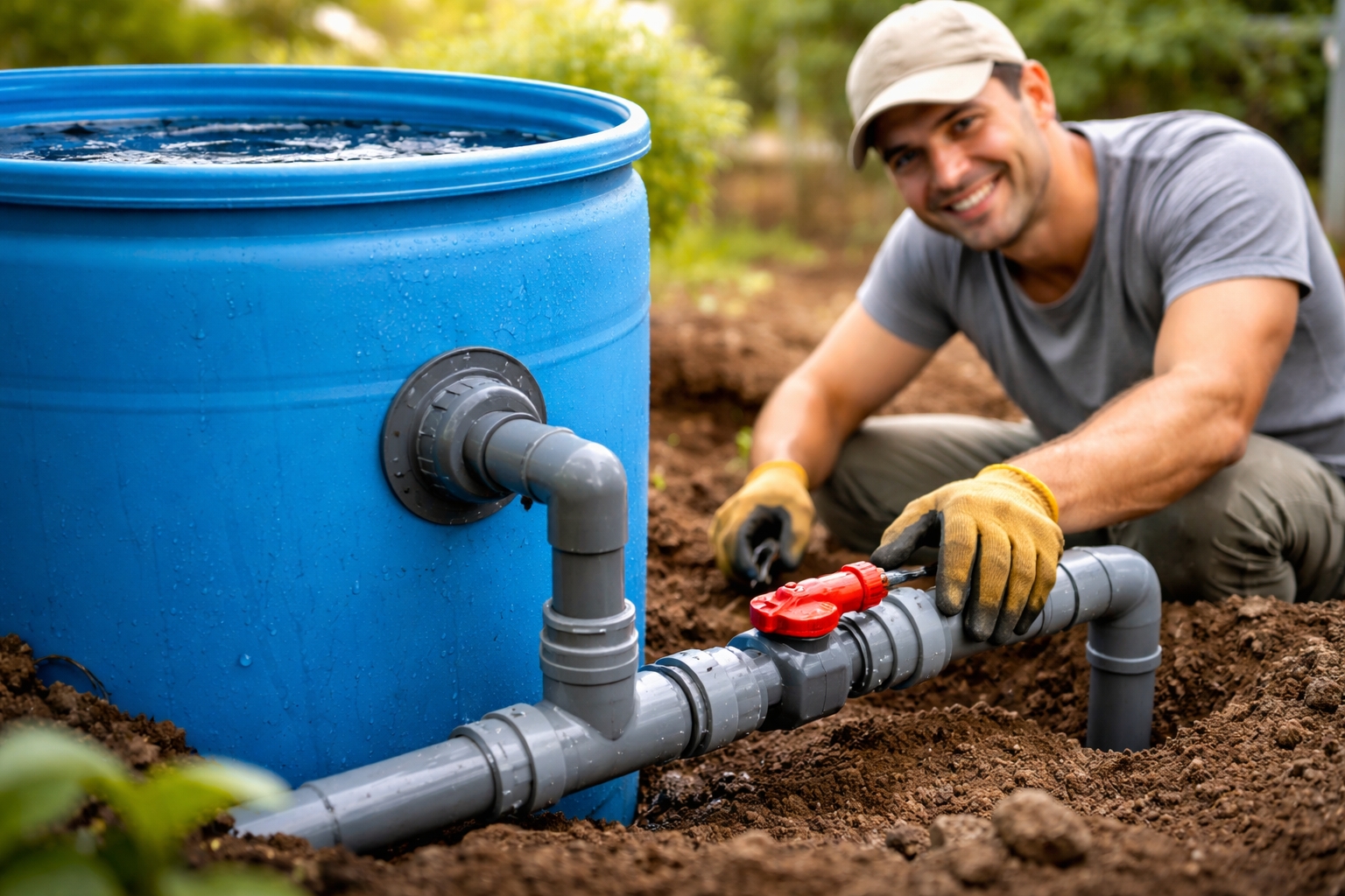 água - fonte infinita de água - agua gratuita - conexões - cano PVC - registro - montagem - construção