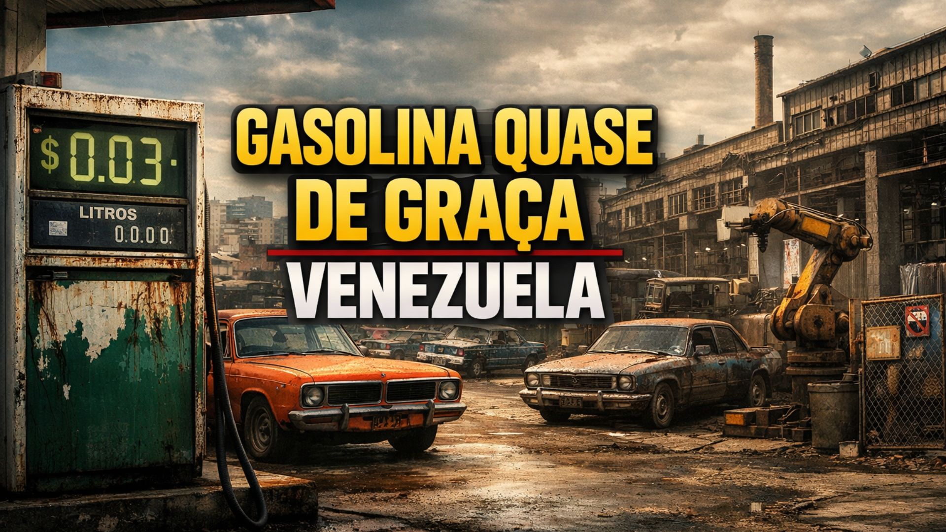 Gasolina quase gratuita contrasta com frota de 22 anos e fábricas paradas na Venezuela, que vive colapso automotivo apesar do combustível barato.