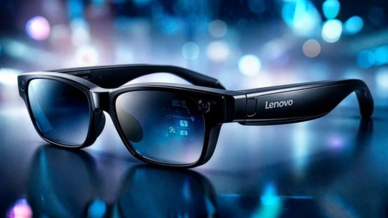 Gafas inteligentes de Lenovo conectan celular y PC, traducen conversaciones en tiempo real y usan IA con chip NVIDIA en la CES 2026 concepto.