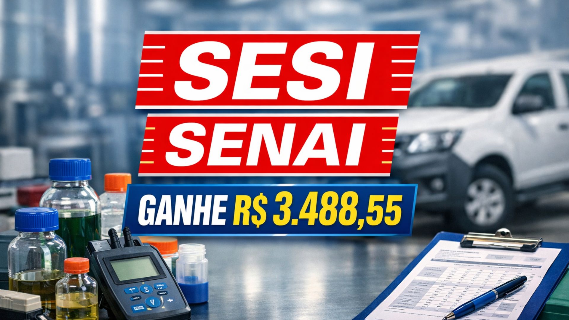 SESI abre vaga para Coletor de Amostras em São Paulo com salário de R$ 3.488,55, CLT, jornada fixa, exigindo CRQ, CNH B e experiência.