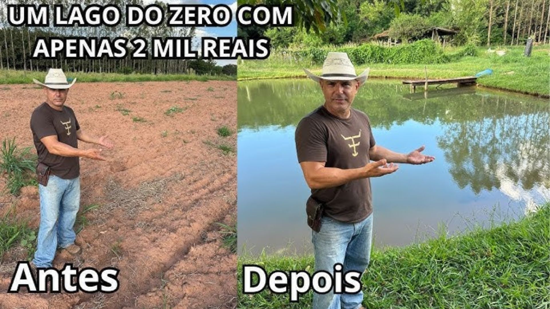 Produtor rural mostra como construiu um lago em terreno arenoso, sem nascente, usando lona de silo de 200 micras e baixo custo.