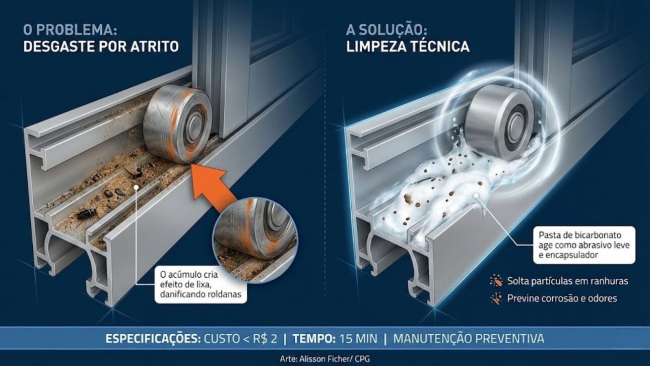 Truco con bicarbonato en los rieles de las ventanas ayuda a reducir bloqueos, moho y mal olor, mejorando la limpieza y evitando mantenimiento caro.