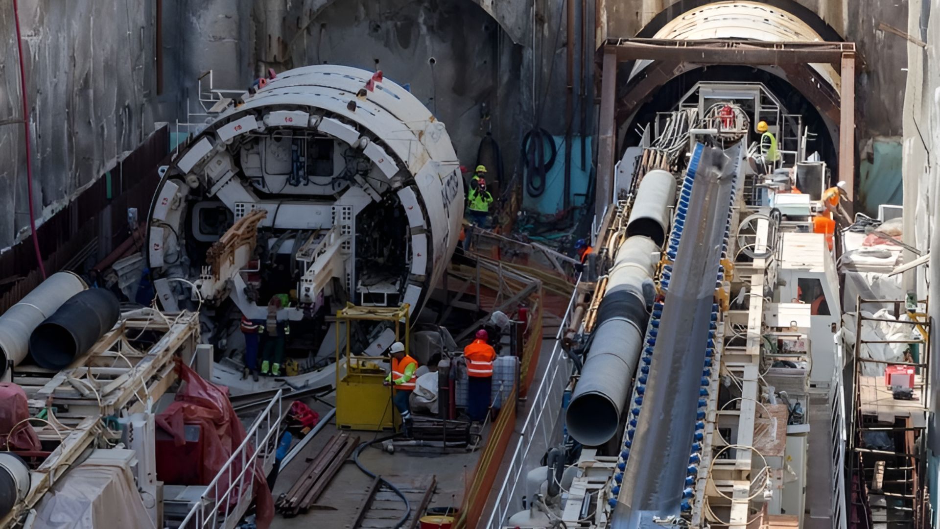Máquinas conhecidas como tatuzões escavam túneis de metrô com precisão, instalam anéis de concreto e avançam até 15 metros por dia no subsolo.