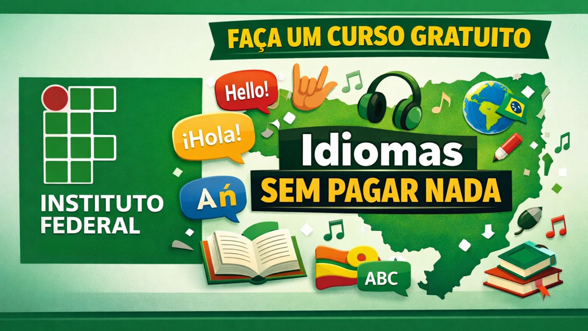 IFSC abre 1.173 vagas gratuitas em inglês, espanhol, Libras e português, com aulas presenciais ou EaD e seleção por sorteio em 2026.