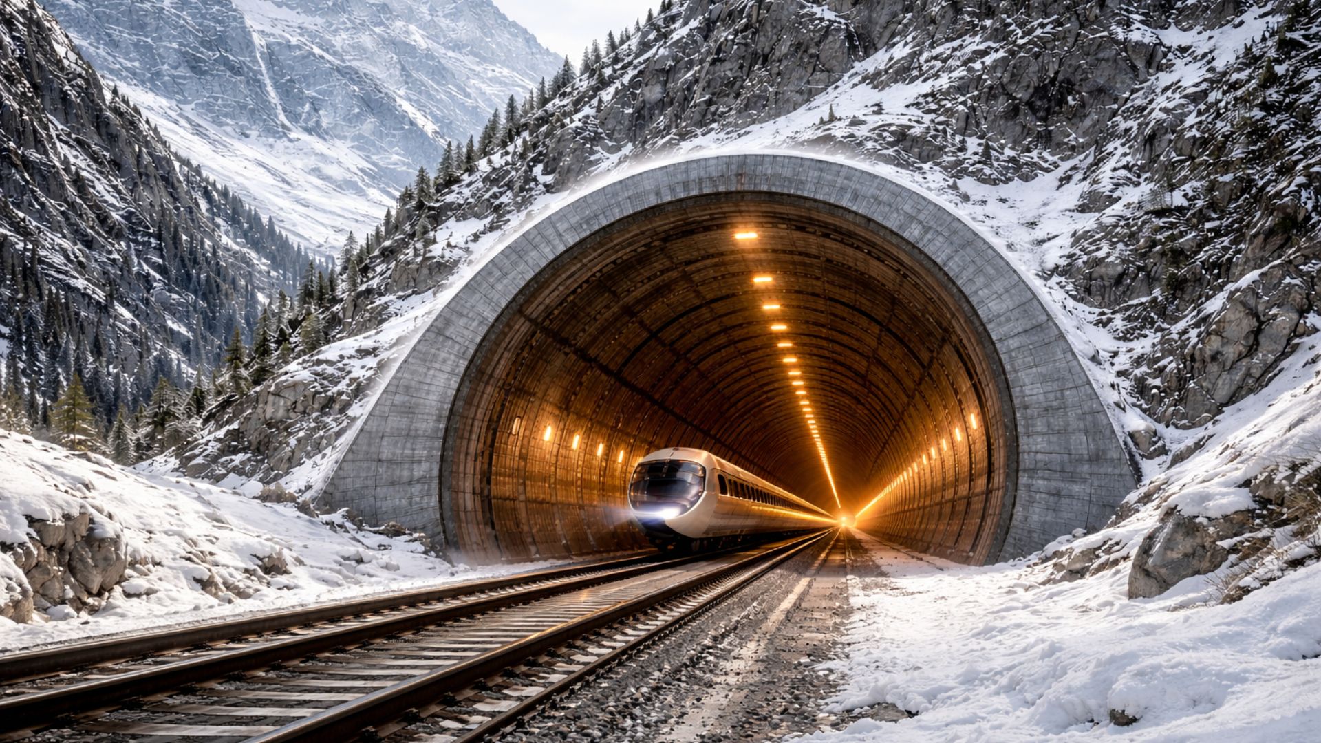 Túnel Koralm de 33 km atravessa os Alpes e reduz a viagem entre Graz e Klagenfurt para 41 minutos, transformando rotas ferroviárias e logísticas na Europa.