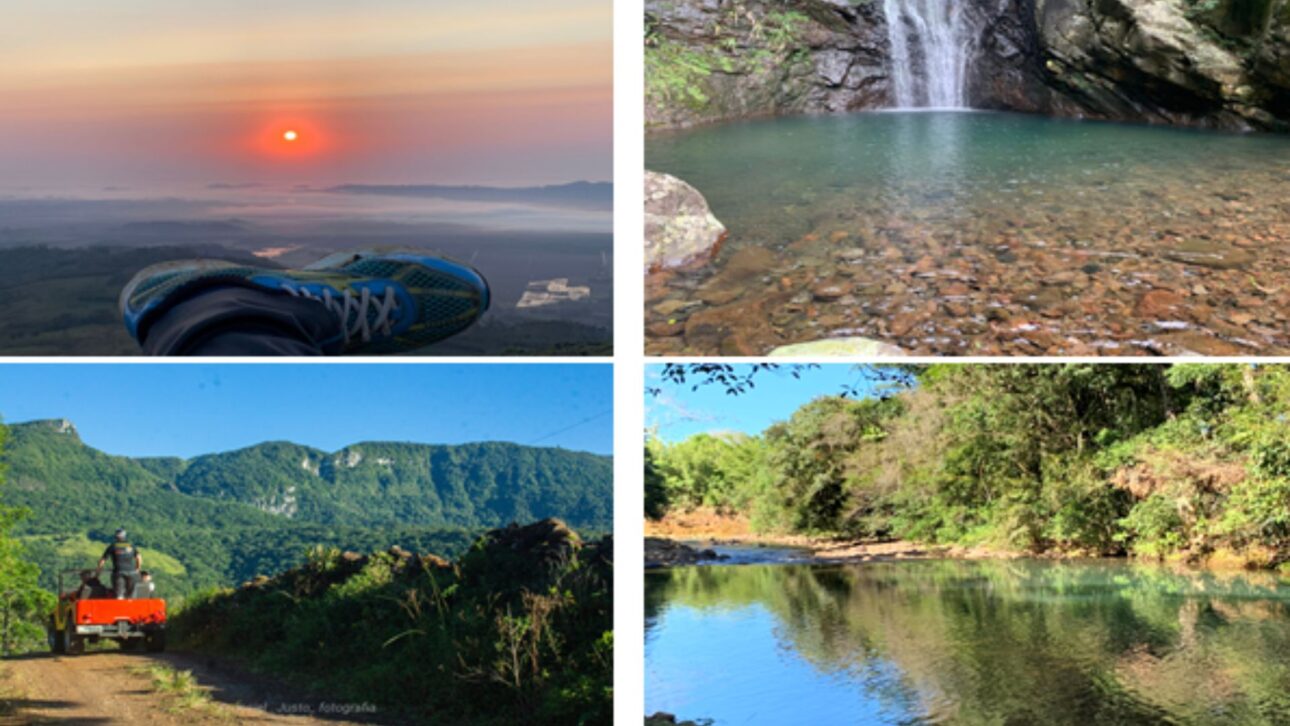 Morrinhos do Sul revela pozos de agua cristalina, rapel, globo sobre cañones, platanales y vistas raras entre sierra, lagunas y mar.