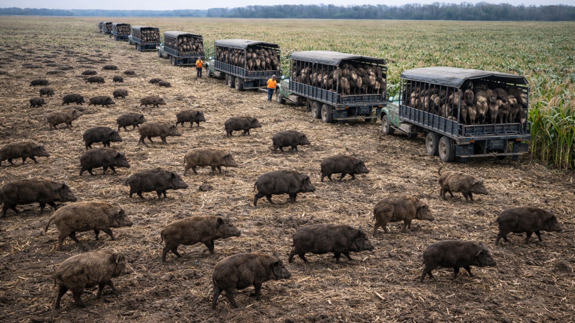 Texas intensifica combate a javalis selvagens com armadilhas inteligentes, helicópteros e controle químico após prejuízos em fazendas.