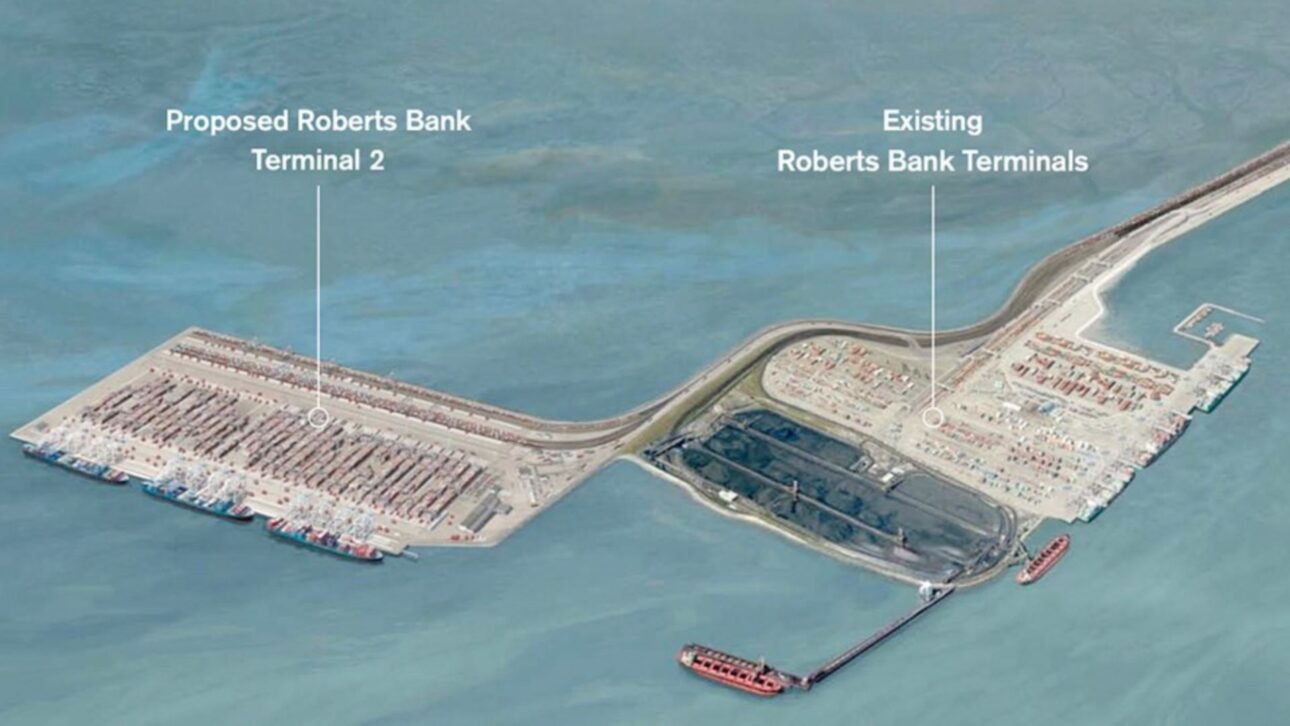 Canadá autoriza megaterminal en el Porto de Vancouver con isla artificial en el mar, tres muelles de atracación y capacidad extra de 2,4 millones de TEUs por año.