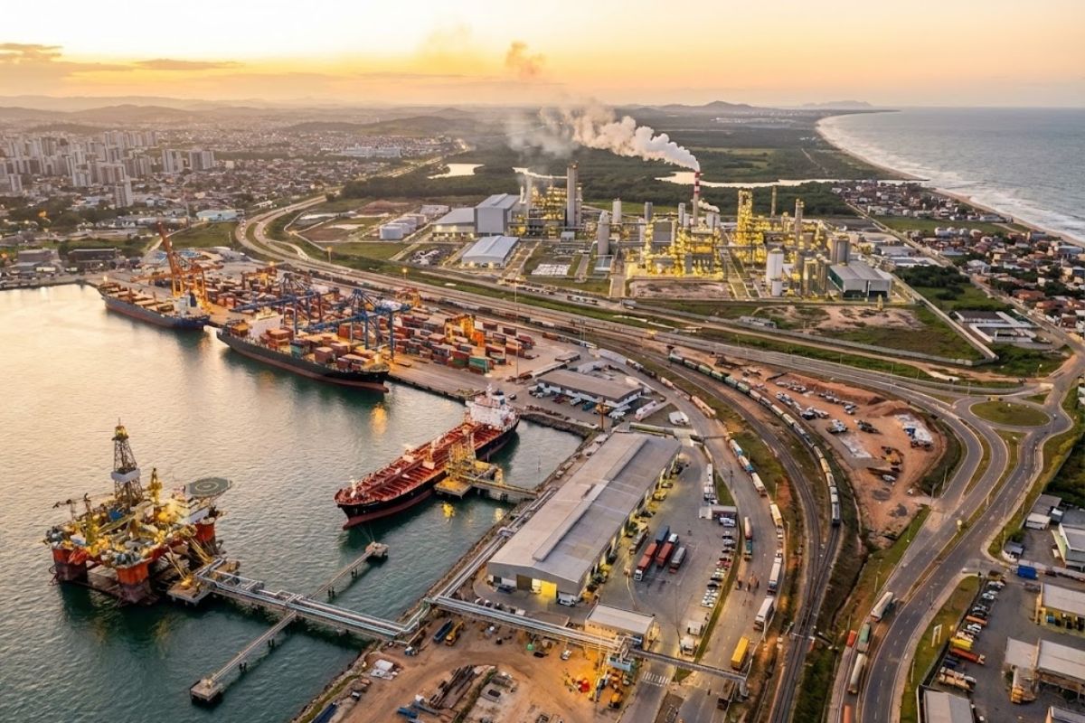 investimentos no Espírito Santo: petróleo e gás, infraestrutura e Serra concentram o ranking até 2029, com R$ 106 bilhões e 61,6% na indústria.