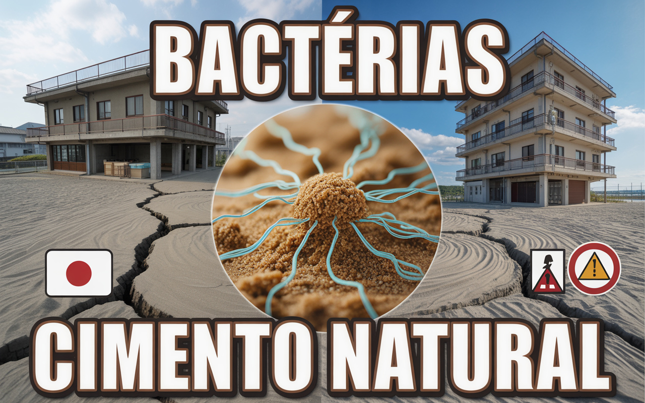 Japão desenvolve uma técnica que usa bactérias para “cimentar” areia do subsolo, reduzir a liquefação em terremotos e estabilizar construções inteiras em solo sísmico testada em áreas reais
