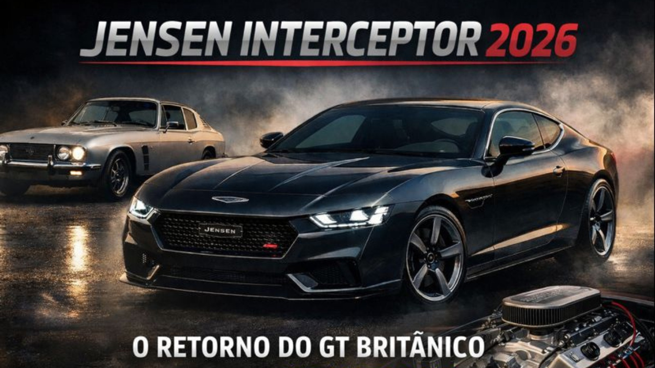 Sem eletrificação, o Jensen Interceptor 2026 traz motor V8, produção artesanal e revive o debate com o esportivo clássico Uirapuru.