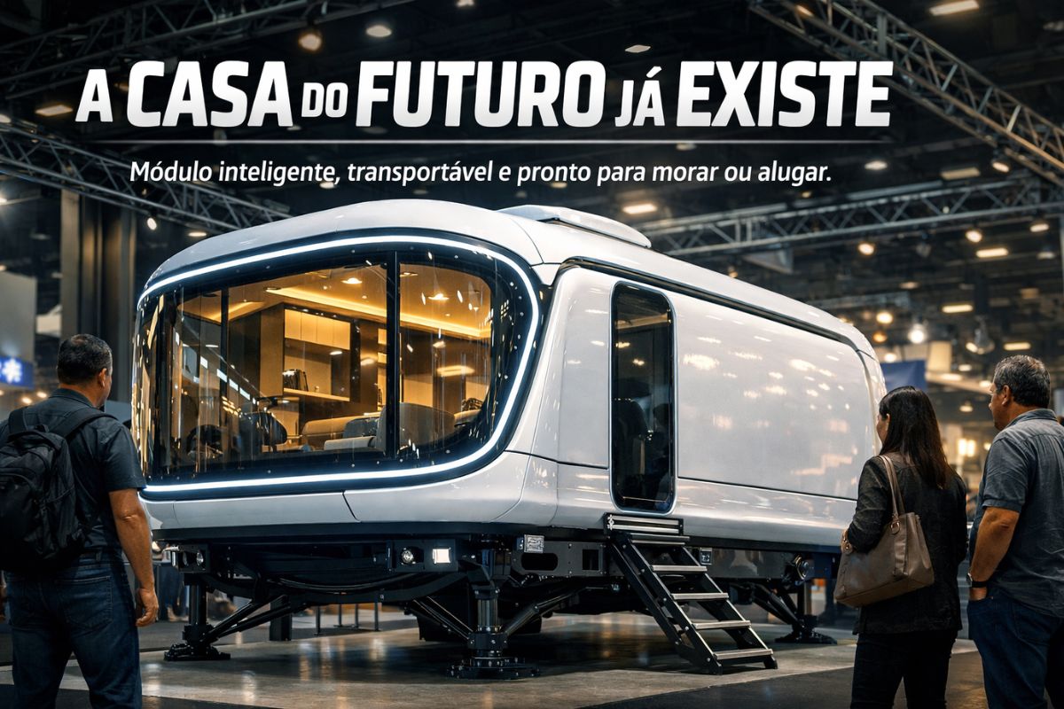 Kitnet futurista que parece módulo lunar chama atenção na feira, vem pronta de fábrica, é automatizada por Alexa, pode ser transportada por caminhão, instalada em qualquer lugar