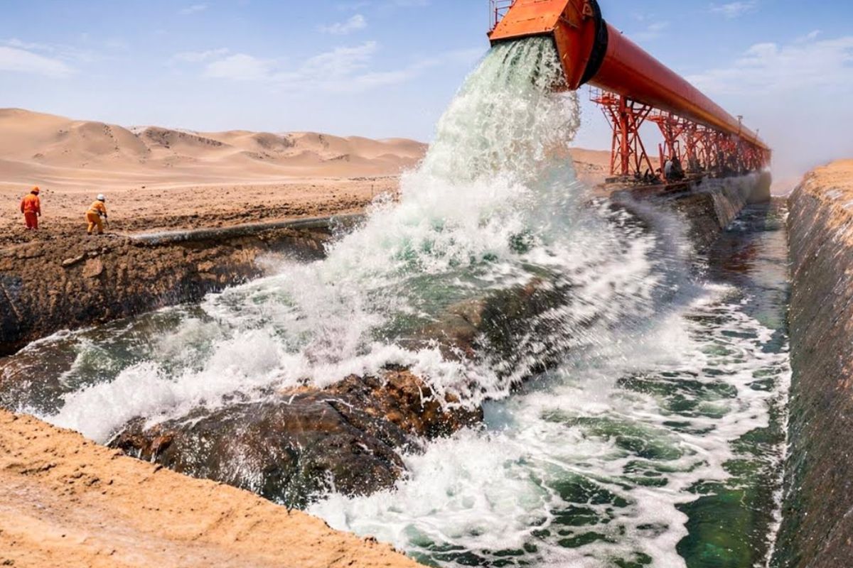 Líbia usa água fóssil do aquífero de arenito núbio no Grande Rio Artificial, mas crise hídrica cresce com riscos ambientais e conflitos