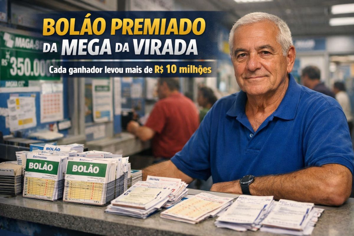 Lotérica simples em São Paulo vende bolão premiado da Mega da Virada, acerta 14 dezenas com 18 cotas, paga R$ 10 milhões por pessoa, ninguém aparece e movimento