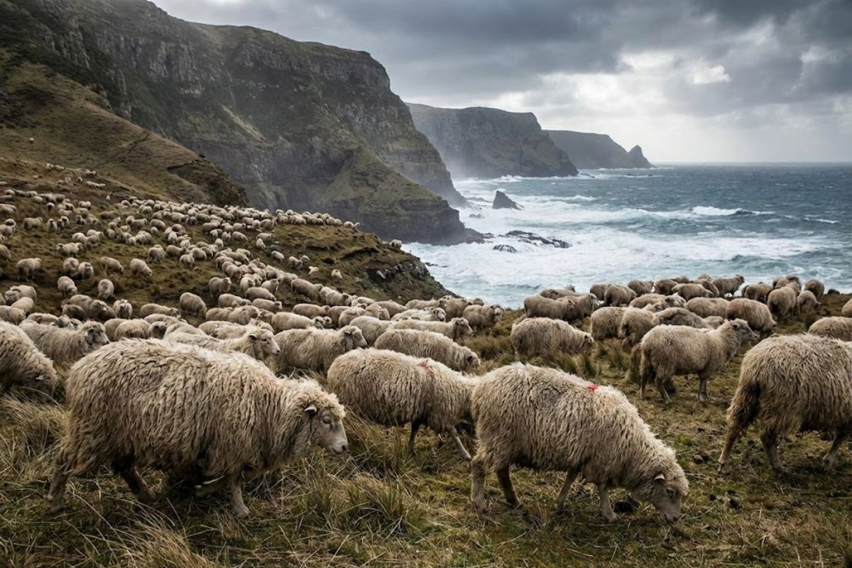 Na Ilha Campbell, ovelhas evoluíram pela seleção natural e viraram exemplo de evolução e conservação; restaram apenas poucas em cativeiro.