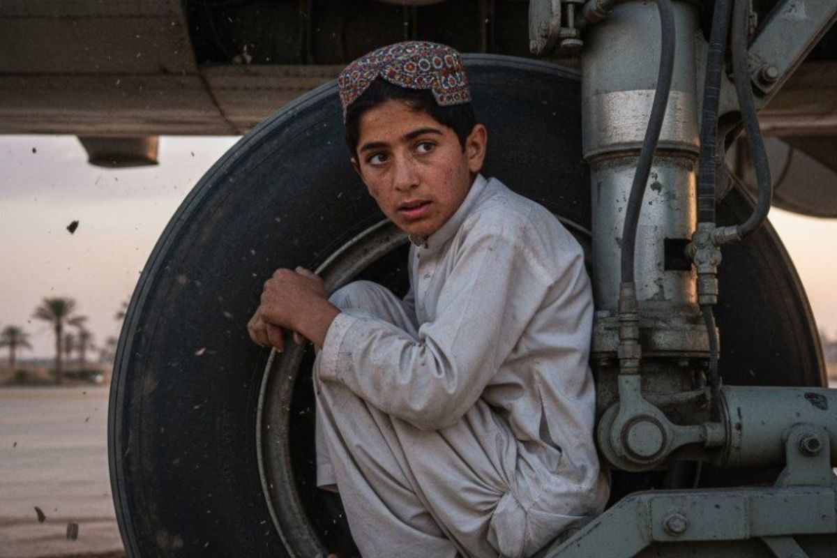 menino de 13 anos viaja escondido no trem de pouso em voo Cabul-Delhi e sobrevive, caso raro de sobrevivência que choca a aviação mundial.