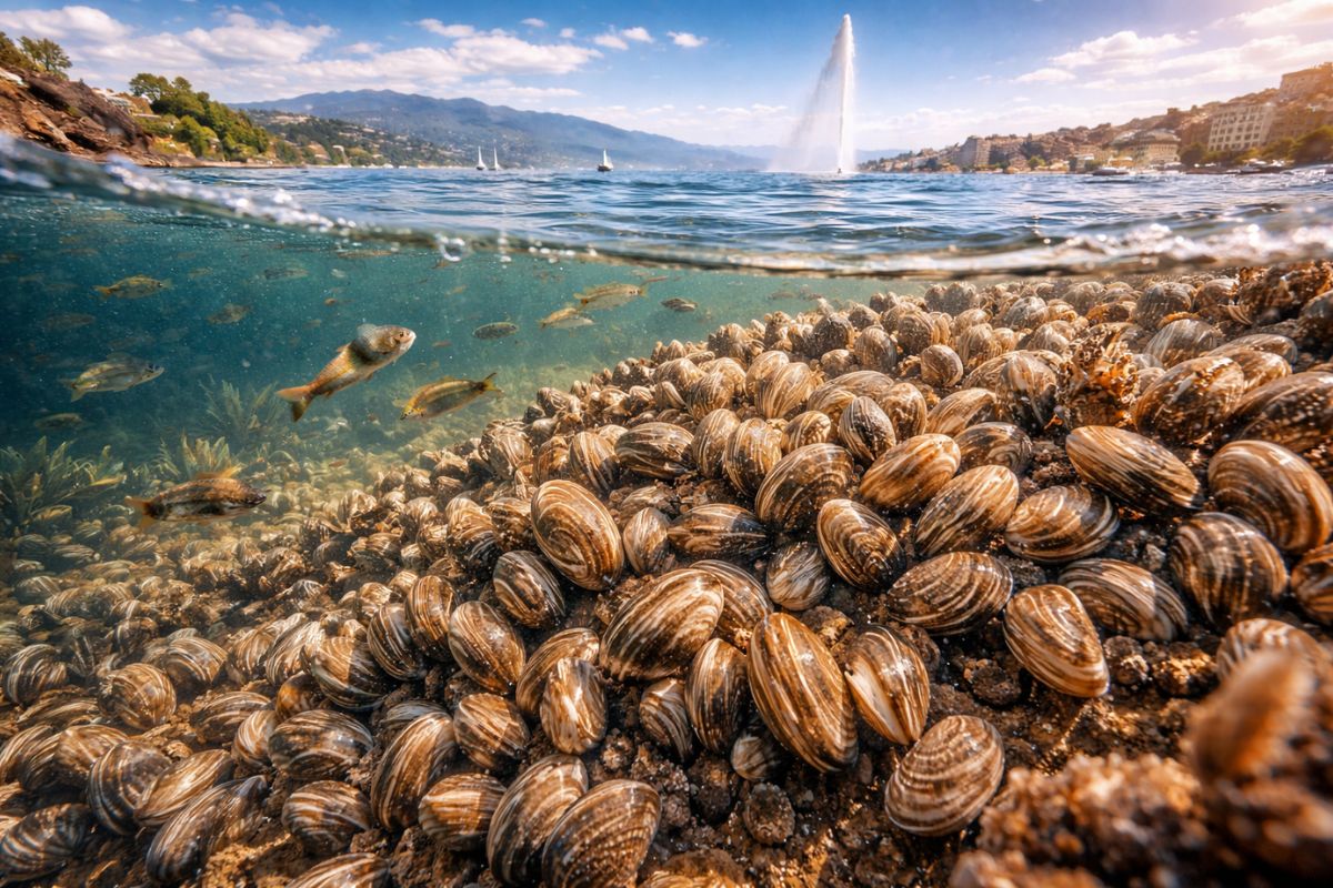 Milhões de mexilhões-zebra invadiram o Lago de Genebra; em poucos anos, dominaram o fundo, colapsaram a cadeia alimentar e transformaram o ecossistema para sempre (3)