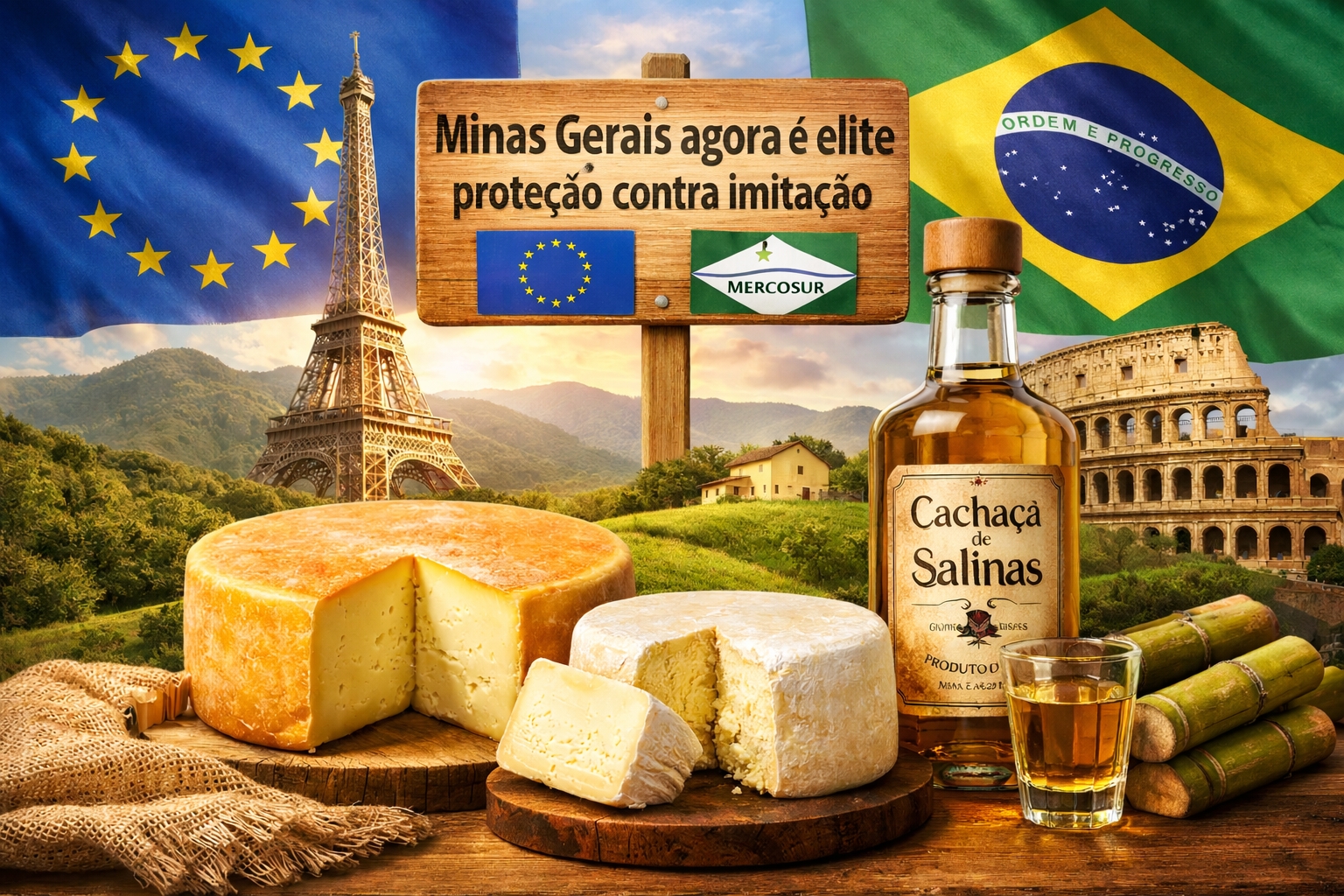 Minas Gerais agora é elite, igual França e Itália: Queijos Canastra, do Serro e a Cachaça de Salinas, entram na lista de Indicação Geográfica da União Europeia com proteção contra imitações