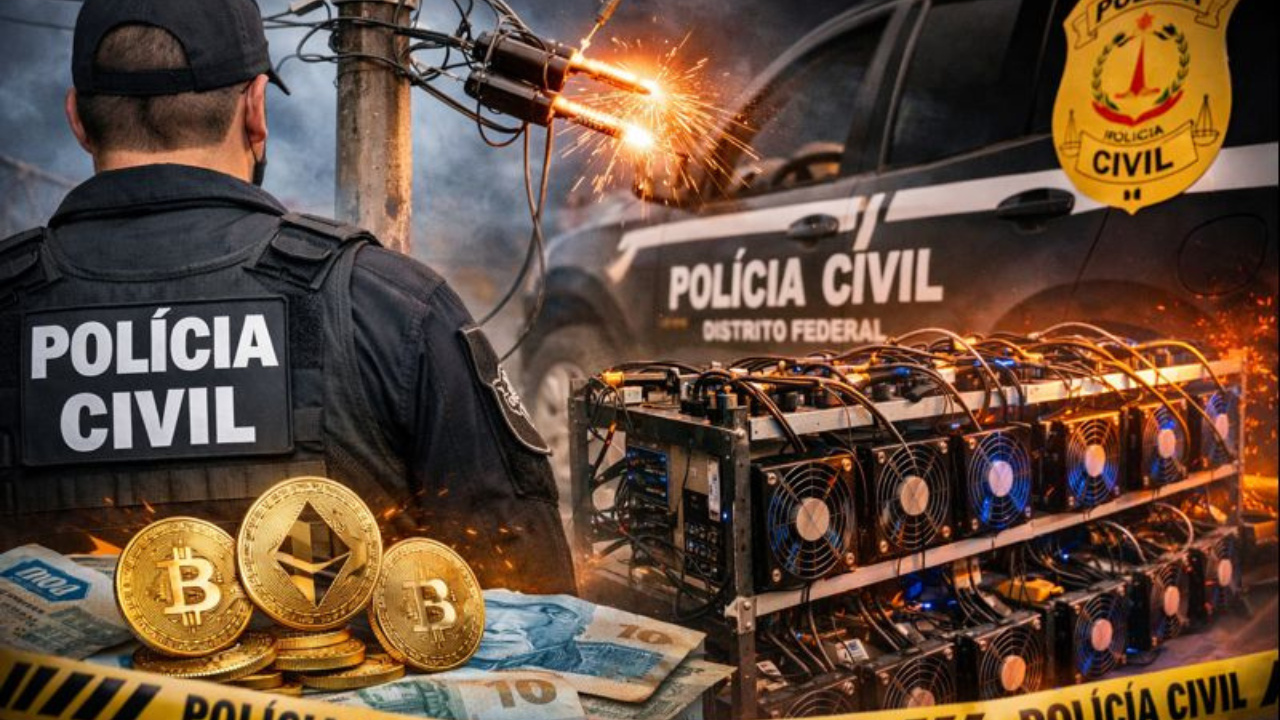 Polícia Civil desarticula esquema de mineração clandestina de criptomoedas com furto de energia elétrica e prejuízo de R$ 100 mil mensais.