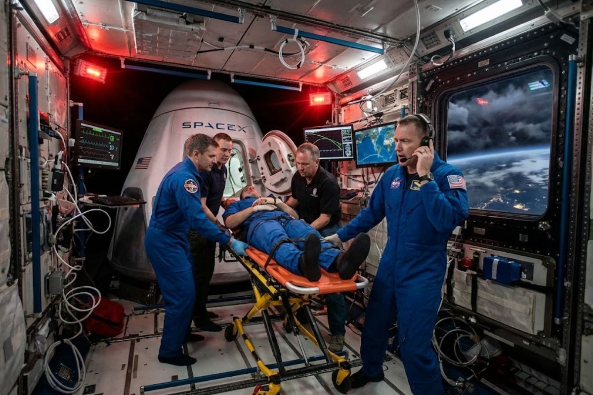NASA aciona alerta máximo após emergência médica na ISS, antecipa retorno de astronauta, cancela caminhada espacial e registra evacuação inédita em mais de 25 anos de operações contínuas no espaço.
