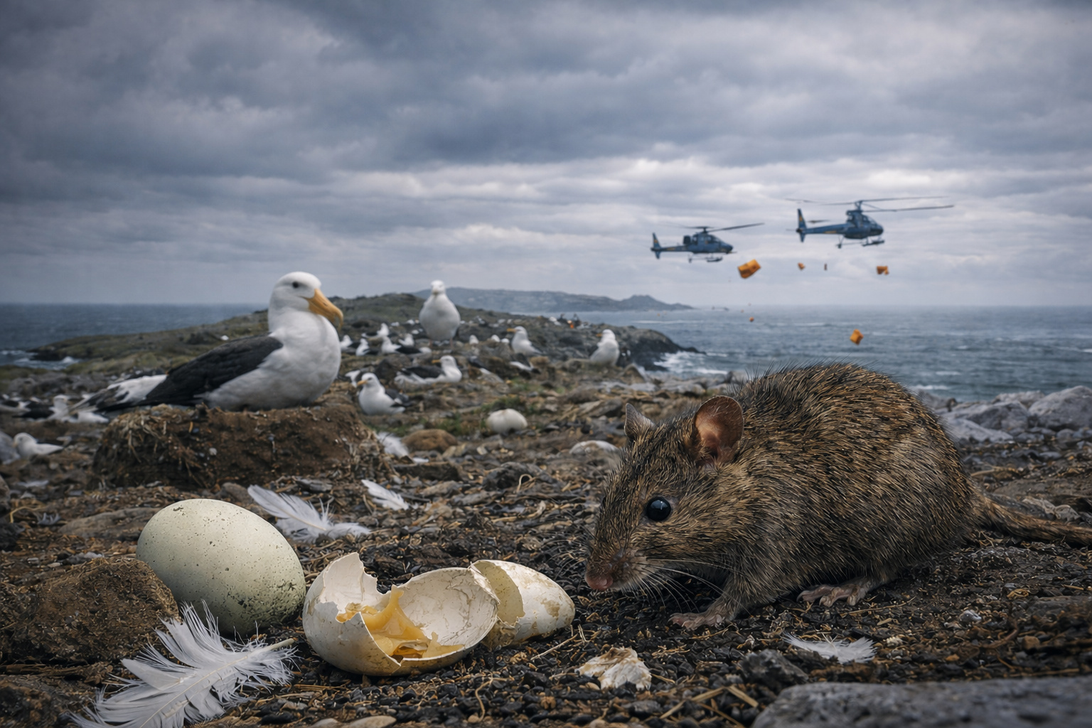 O arquipélago onde ratos introduzidos atacaram milhões de aves marinhas, quase extinguiram colônias de albatrozes e forçaram a maior operação aérea de erradicação já realizada em ilhas oceânicas