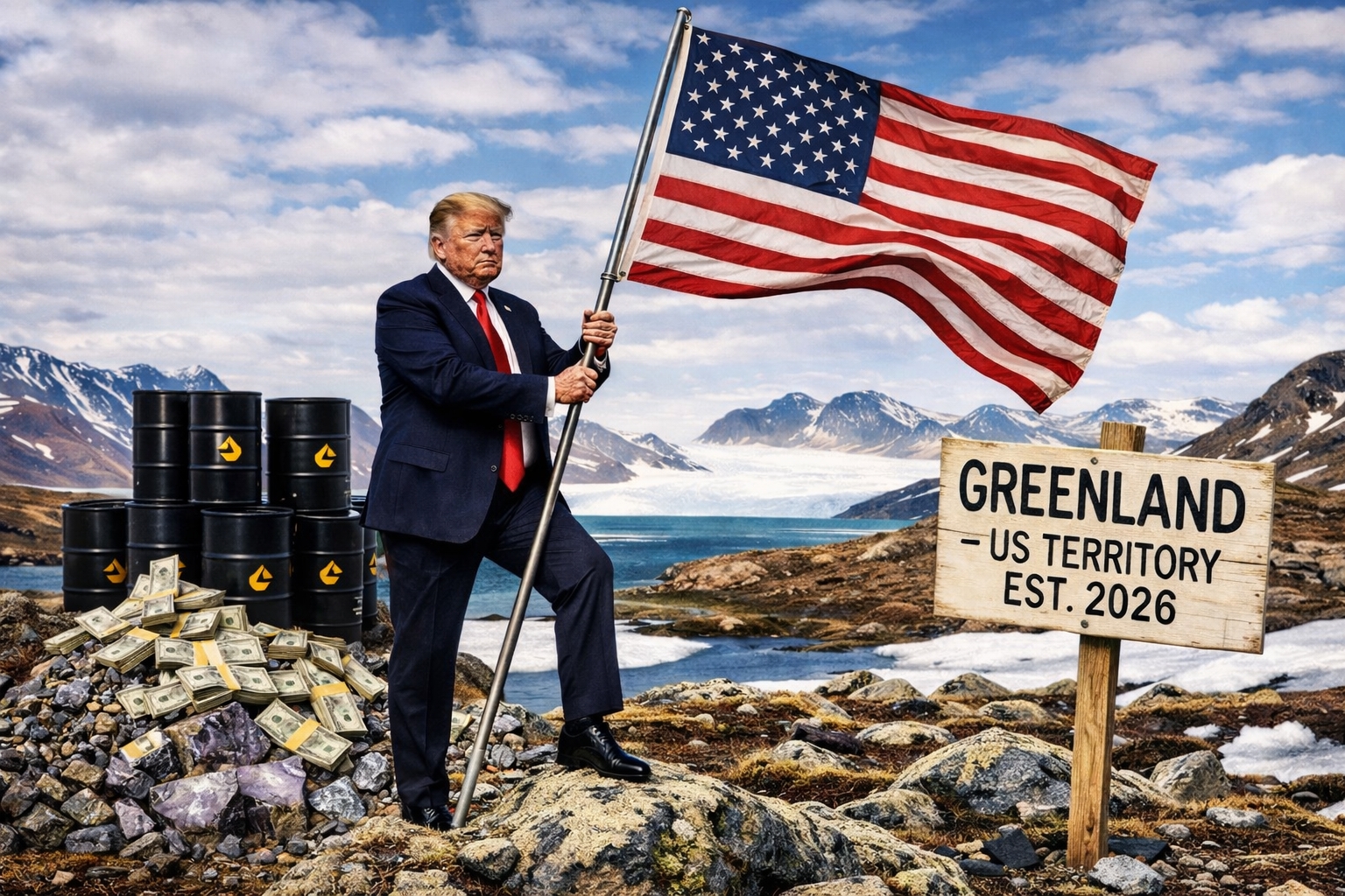 Obsessão dos EUA pela maior ilha do mundo, localizada entre a América do Norte e a Europa, expõem 31 bilhões de barris de petróleo, 40 milhões de toneladas de terras raras com disprósio e neodímio