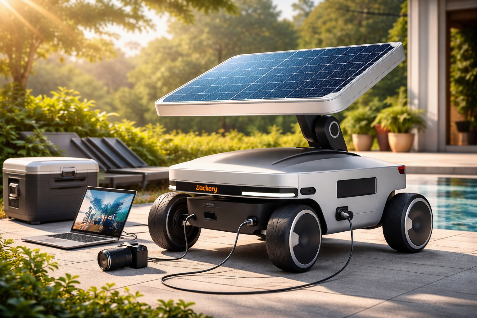 Robô movido a energia solar atua como mordomo portátil em qualquer lugar