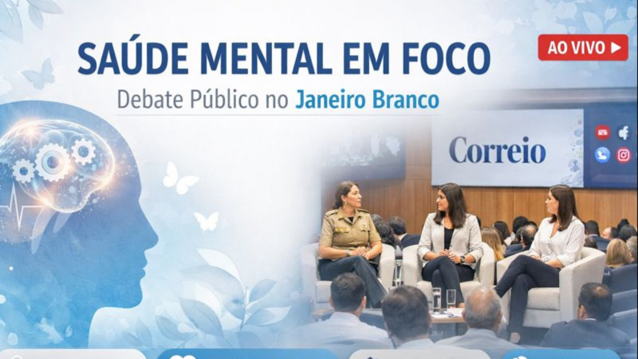 Evento do Correio no Janeiro Branco reúne especialistas para debater saúde mental, bem-estar emocional e políticas públicas no Brasil.