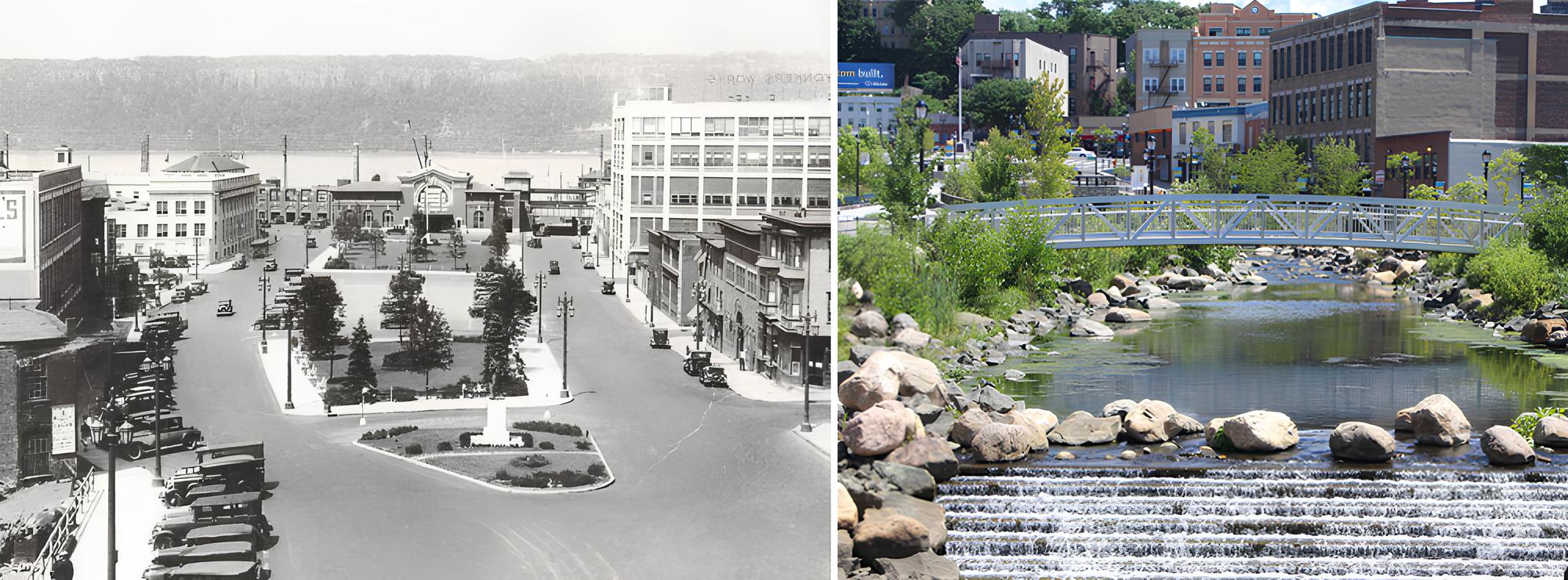 Nos Estados Unidos, um rio que ficou quase 100 anos enterrado sob um estacionamento e tubulações de concreto foi desenterrado, voltou a correr a céu aberto e surpreendeu especialistas ao trazer enguias migratórias de volta ao coração da cidade e reduzir o risco de enchentes urbanas