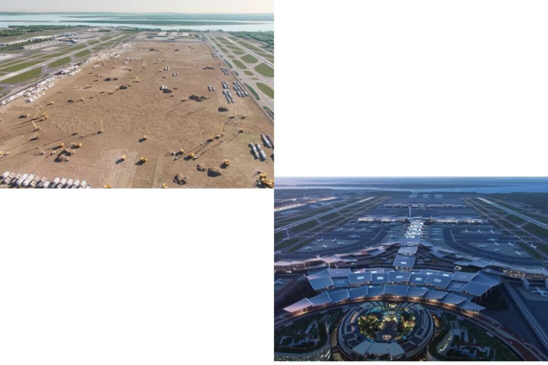 Terminal 5 de Changi, mega terminal aéreo en tierra recuperada del mar, hace del aeropuerto de Singapur referencia con capacidad para 140 millones.