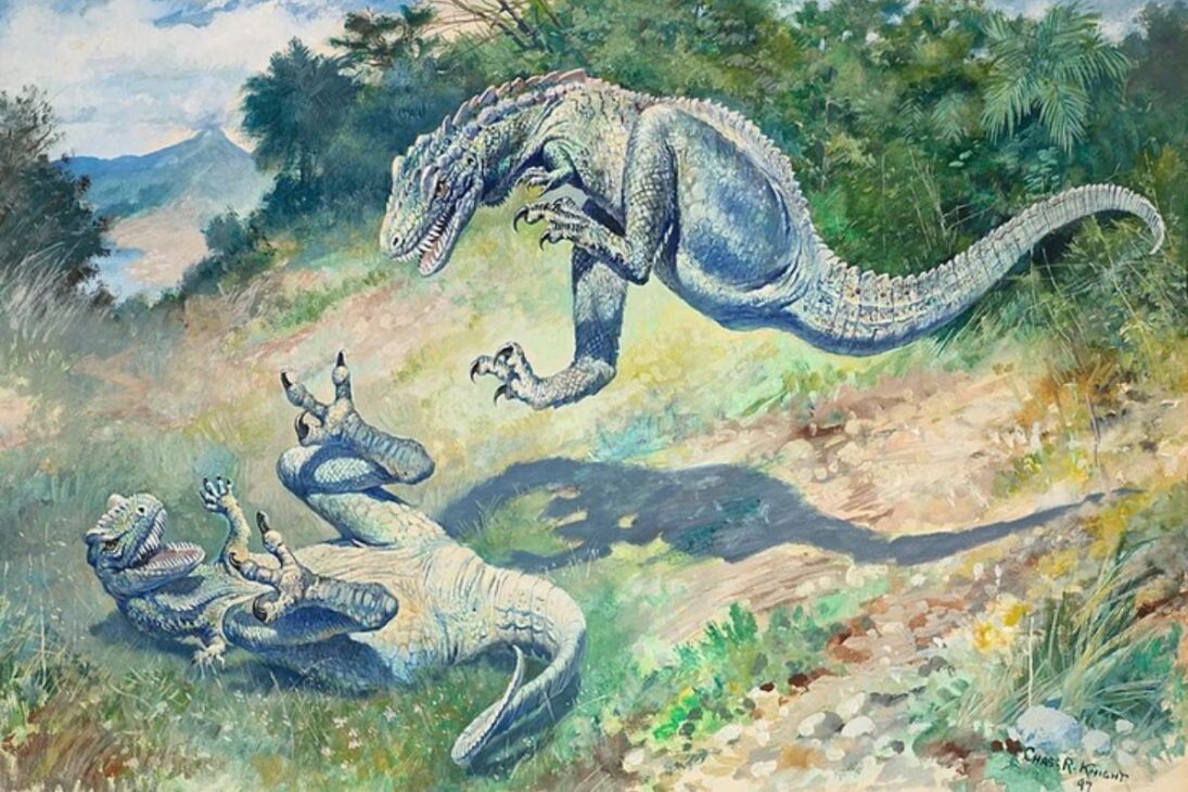 Además del T. Rex, el Dryptosaurus dominó los Apalaches, separado de Laramidia, como miembro de los tyrannosauroidia al final del Cretácico.