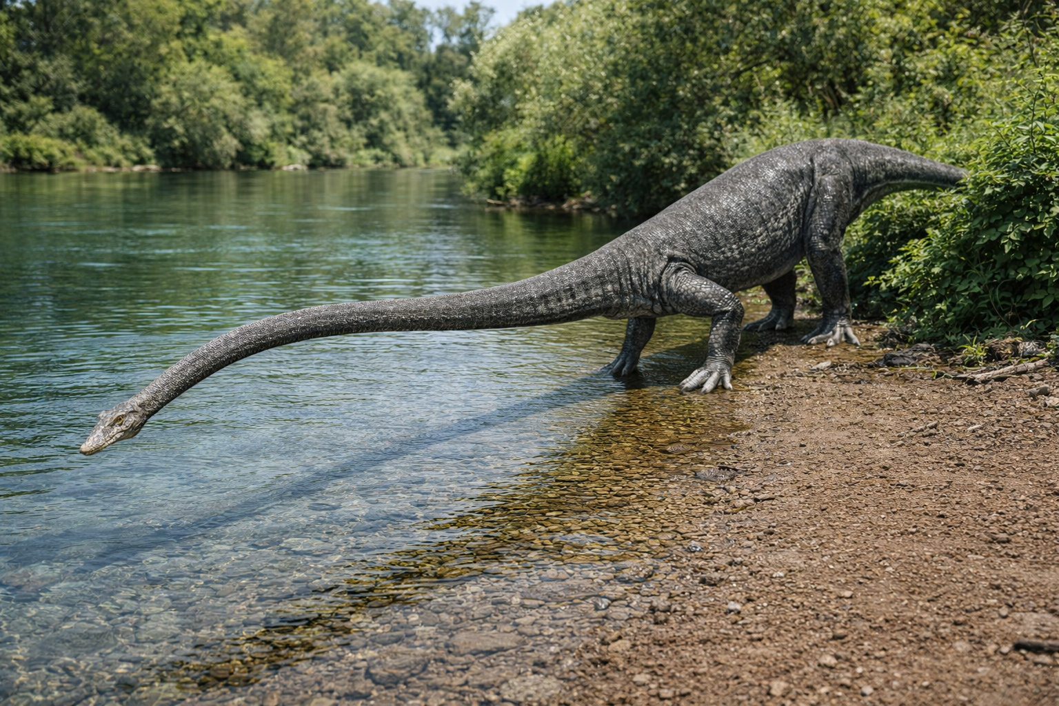 Pescoço de mais de 3 metros, corpo compacto e ataque em forma de chicote: o Tanystropheus hydroides foi o réptil marinho que caçava como uma serpente gigante nos mares do passado