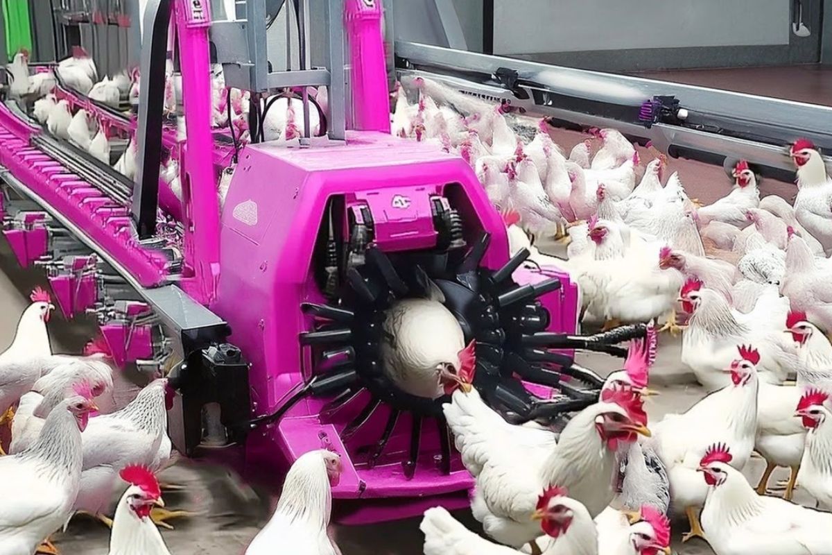 agricultores veem máquina na pecuária reduzir esforço e estresse, com sistema hidráulico para cascos, carregador de ovelhas por ar comprimido, túnel Spray-Race, ordenha em fileiras e robôs de palha e captura.