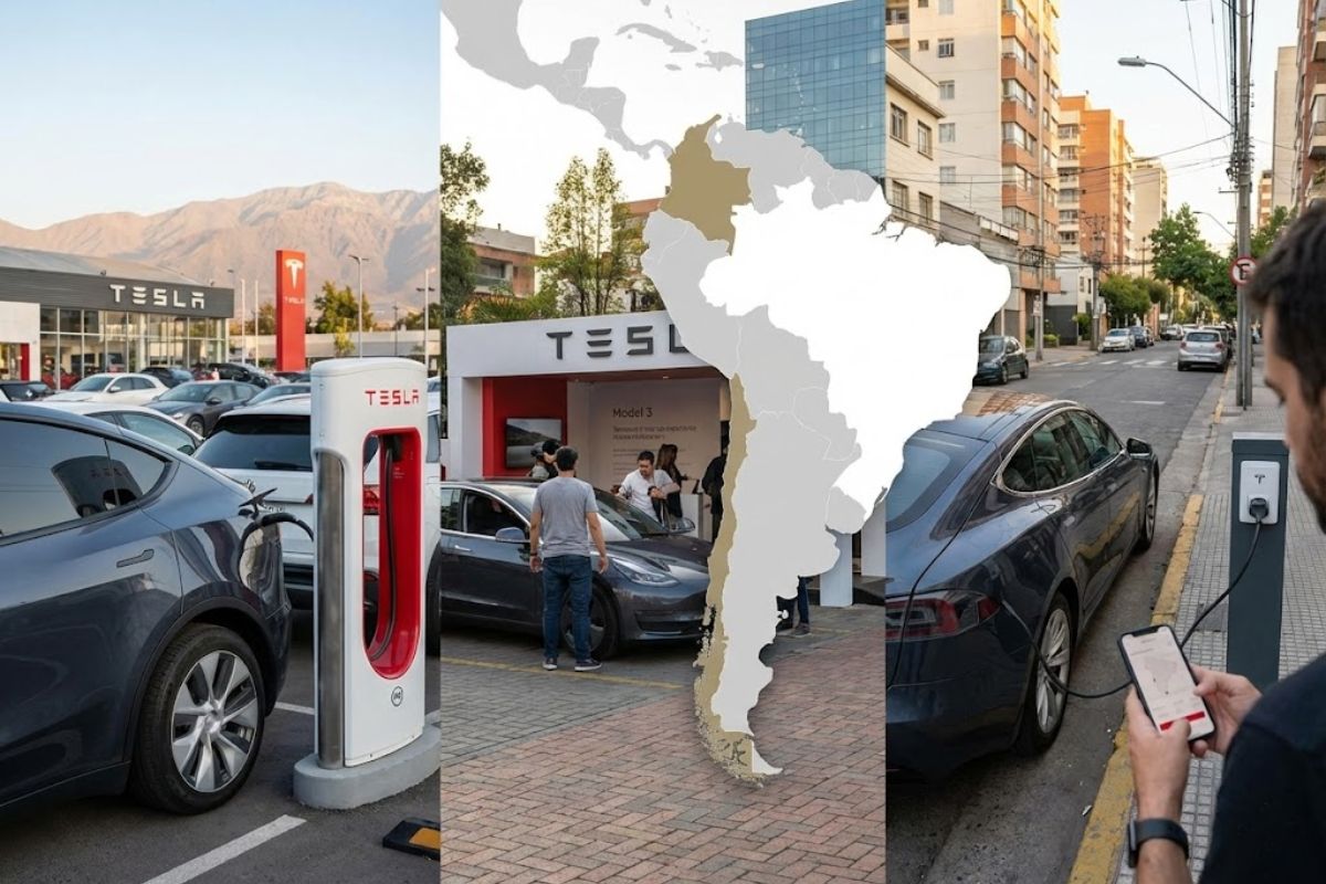 Tesla avança no Chile e na Colômbia, inclui Supercharger no mapa e deixa o Brasil sem sede e sem data oficial, enquanto a expansão regional segue lenta e gradual.