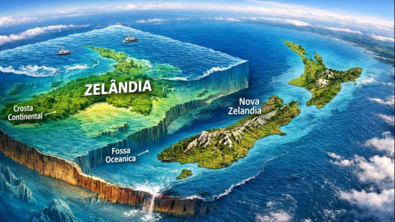 Descoberta em 2017, a Zelândia é um continente submerso ligado à Terra Australis, Gondwana e à geologia da Nova Zelândia.