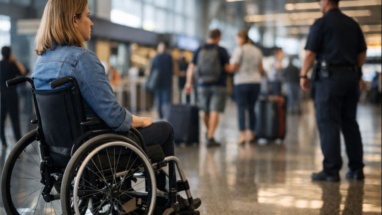 Justiça reconhece falha do aeroporto de Guarulhos e determina indenização por retirada de cadeira de rodas.