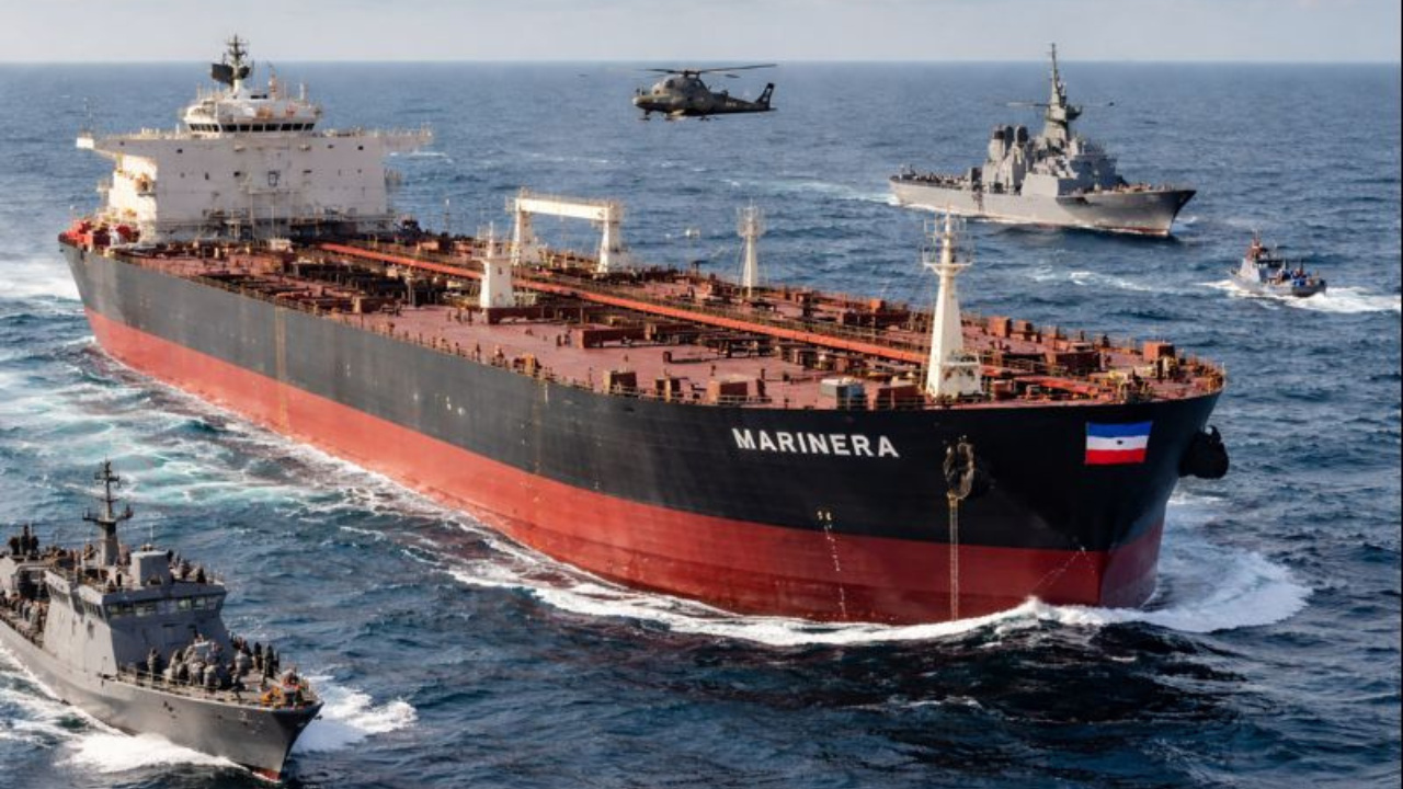 Apreensão de petroleiro com petróleo venezuelano mostra endurecimento das sanções dos EUA e reforça bloqueio marítimo internacional.