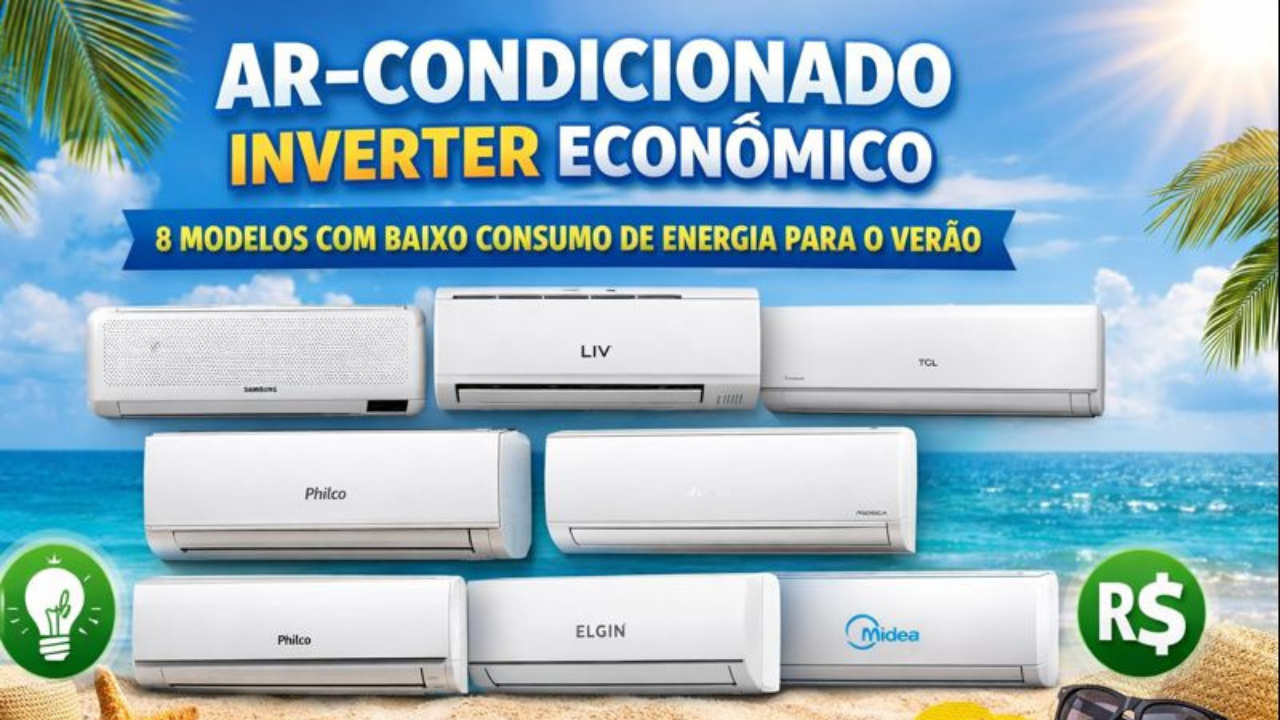 Ar-condicionado inverter econômico: veja 8 modelos com baixo consumo de energia, opções de 9.000 e 12.000 BTUs ideais para o verão.