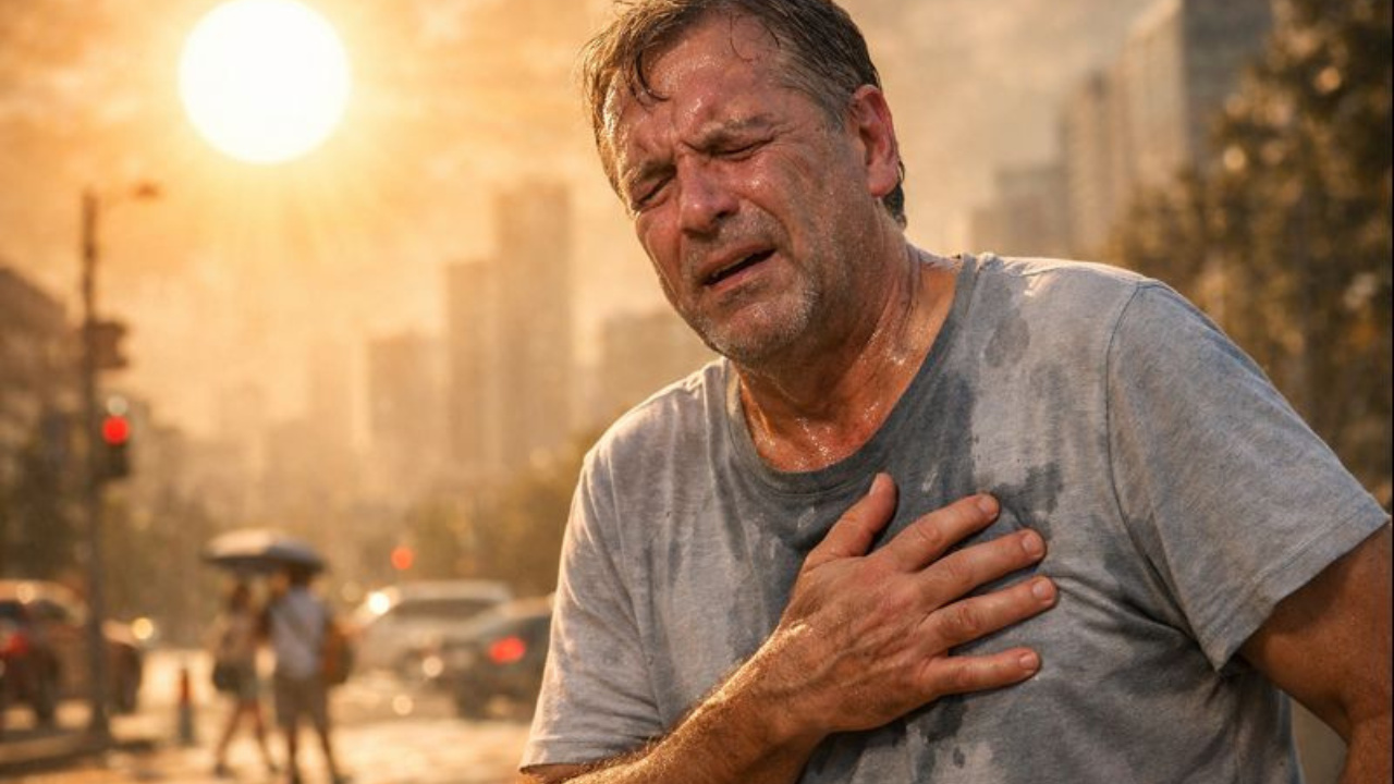 Saúde cardiovascular sofre impacto do calor extremo, com maior risco de infarto, arritmia cardíaca e desidratação.